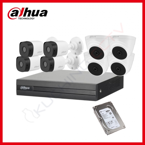 DAHUA 8-ch HDCVI 1080p 2MP Analog Camera Package