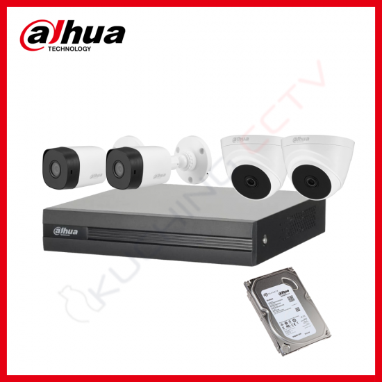 DAHUA 4-ch HDCVI 1080p 2MP Analog Camera Package